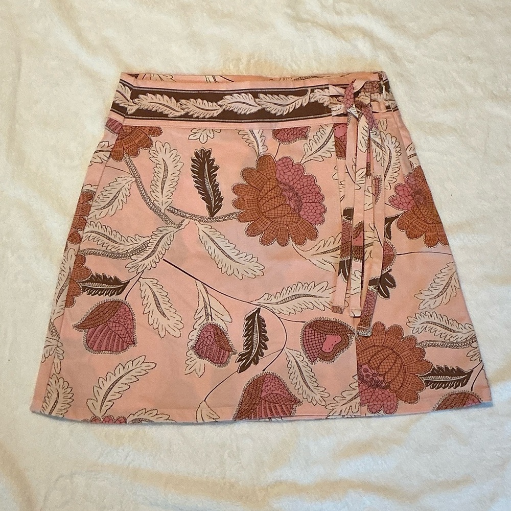 Spartina 449 Pink and Brown Floral Mini Skirt